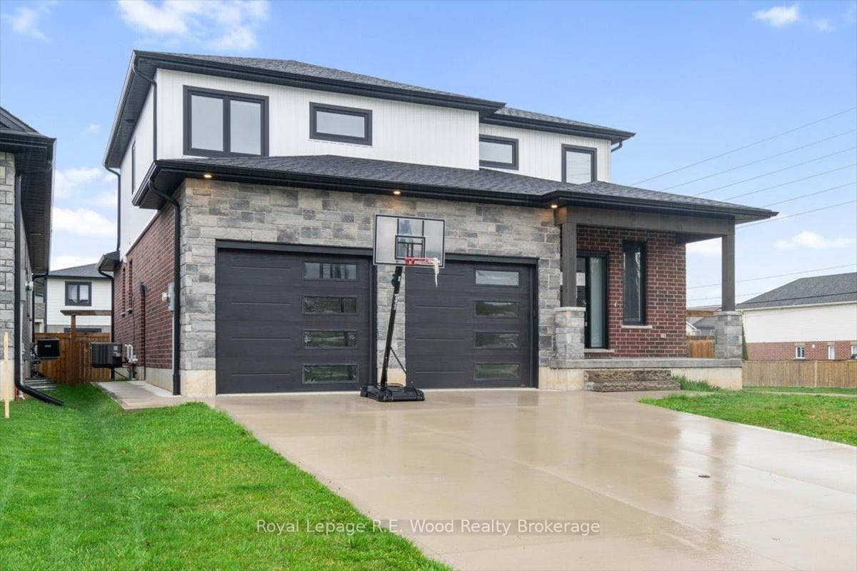 front view with double garage
