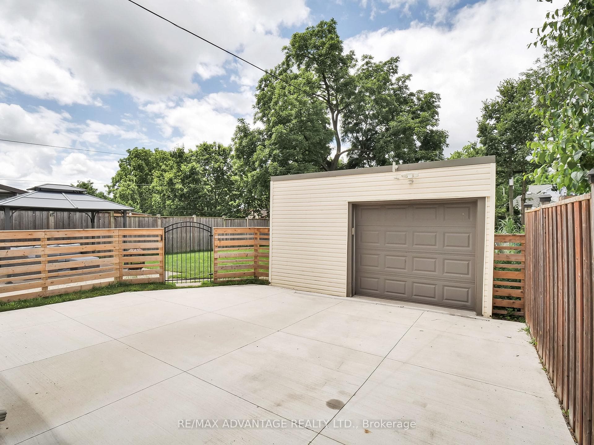 Garage holds one car and workshop space.