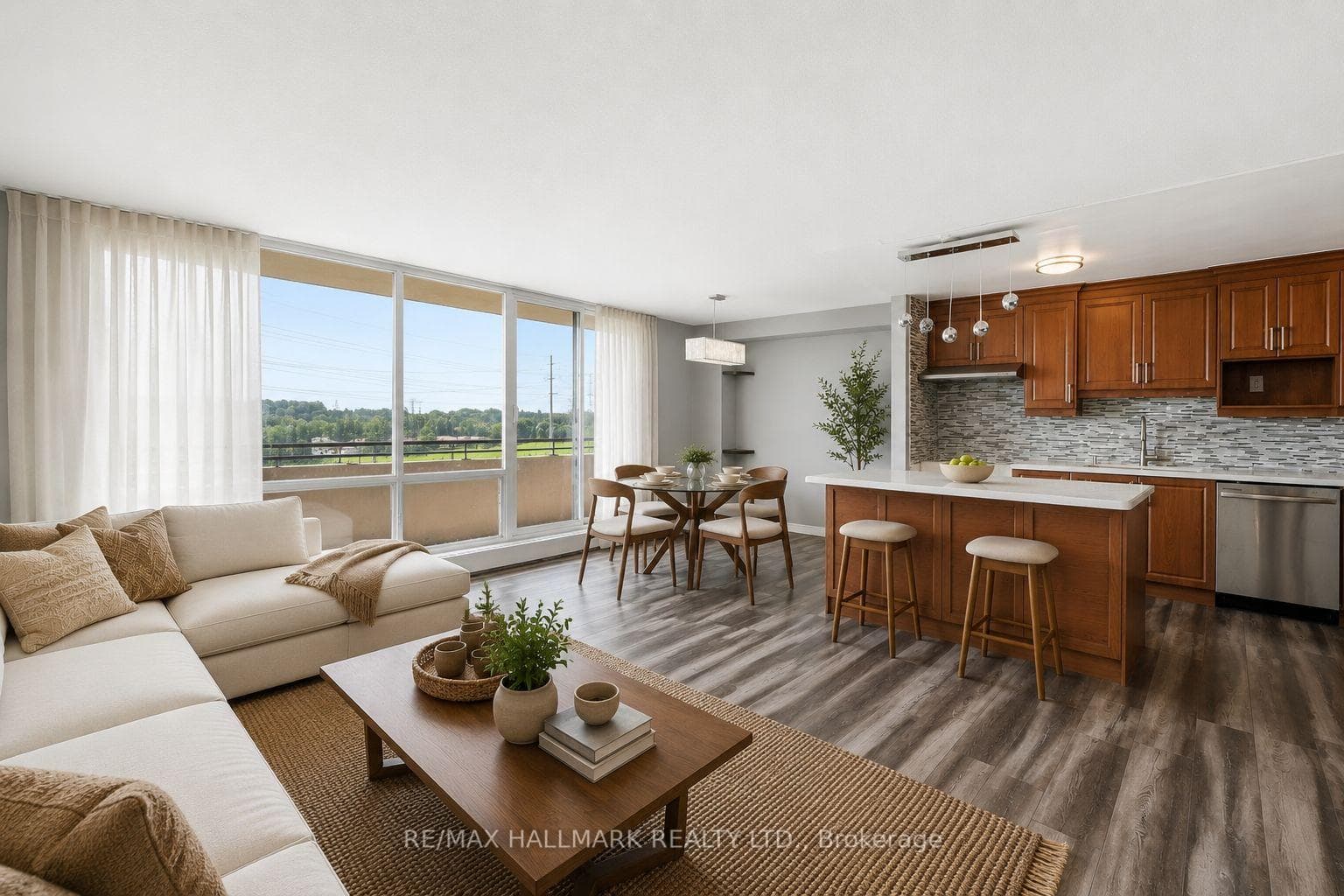 Open Concept Kitchen, Dining, and Living Area