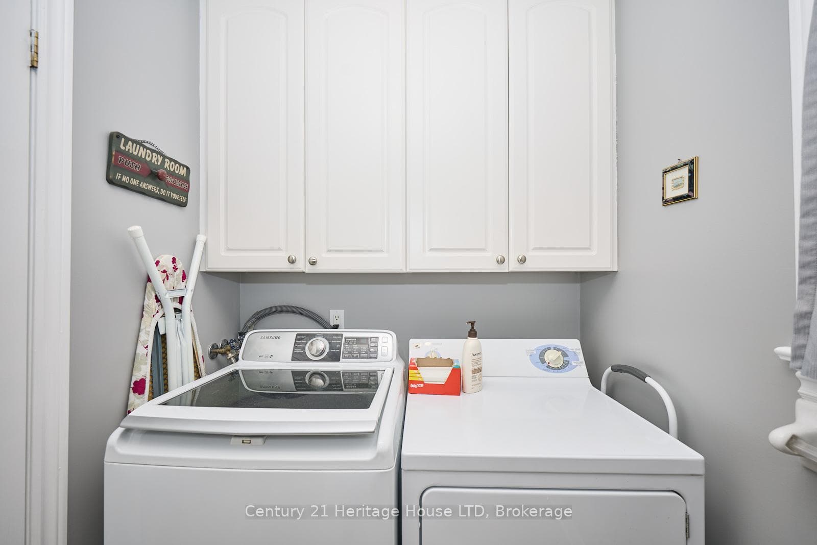 main floor laundry near back door entranceway