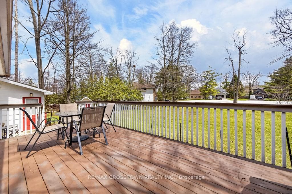 Rear deck overlooking double deep lot