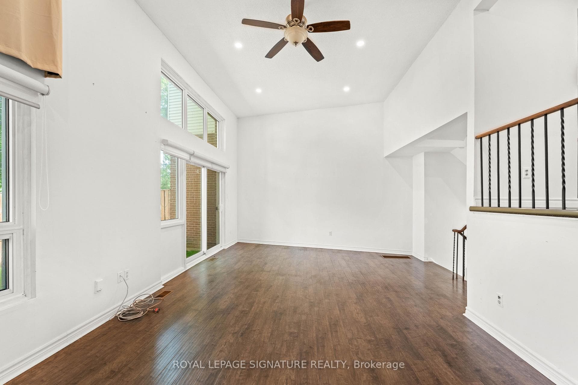 Living with sliding doors to backyard