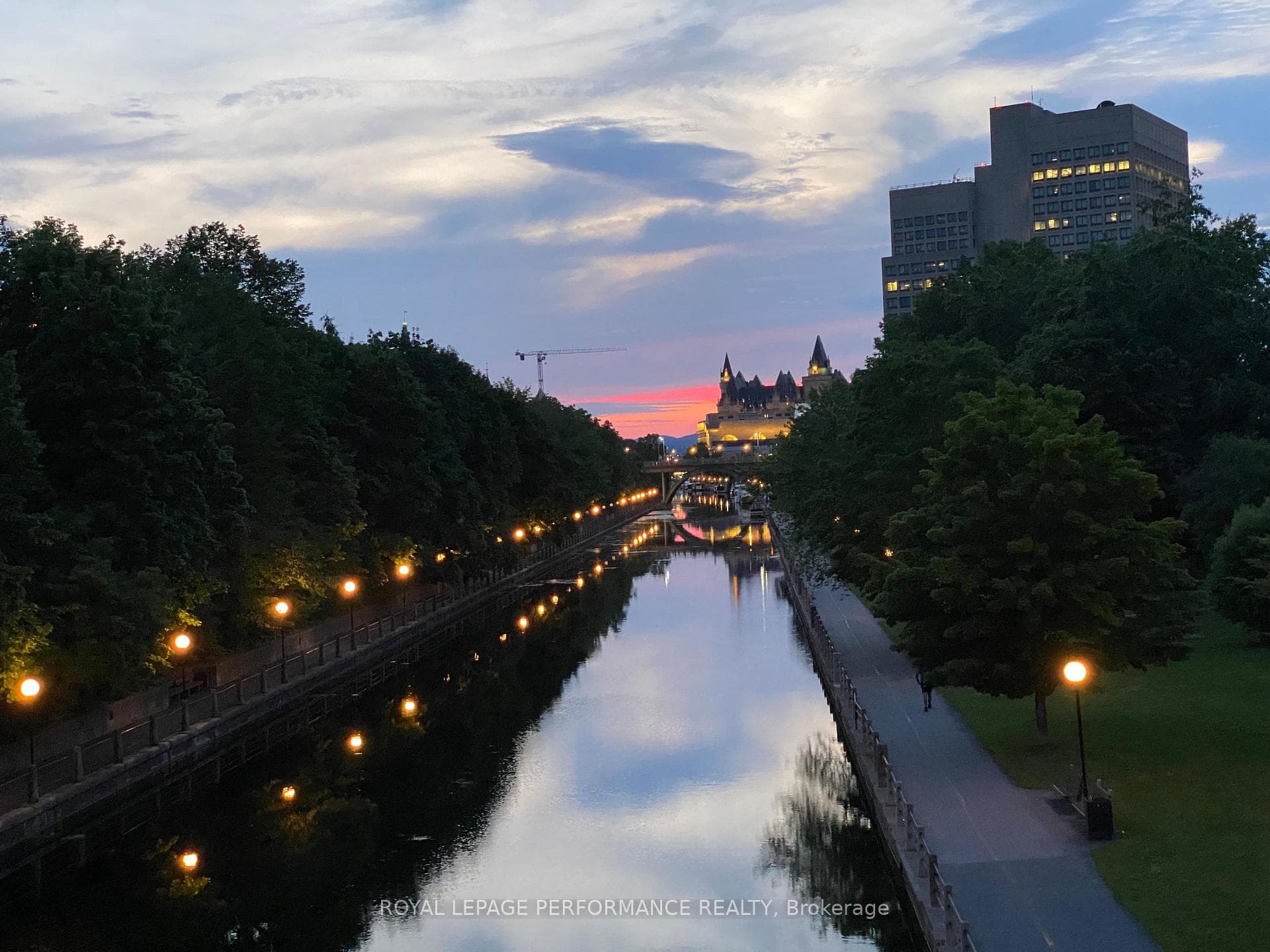 Nearby Rideau Canal view at night