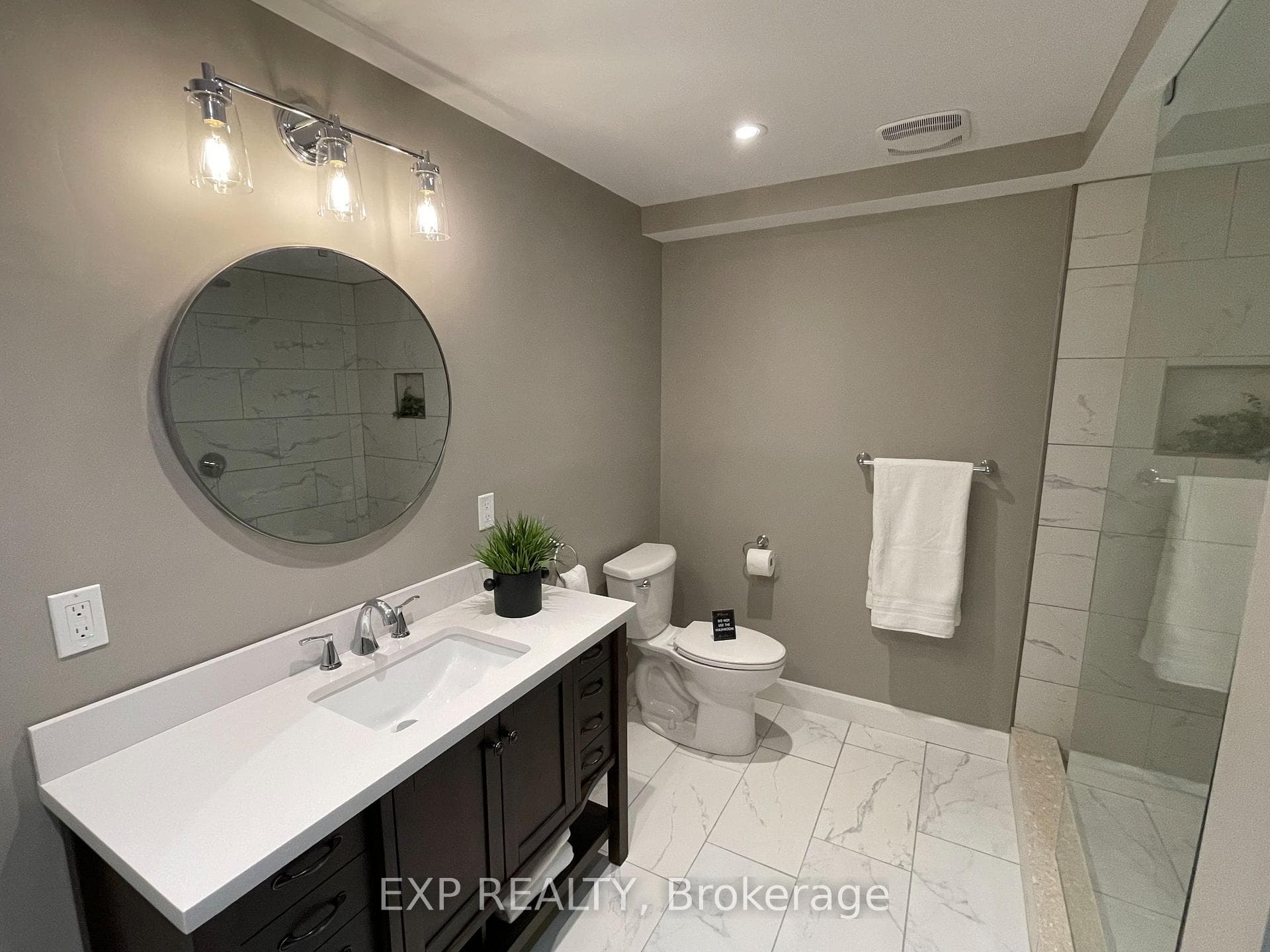 Newly Completed Bathroom On Lower Level
