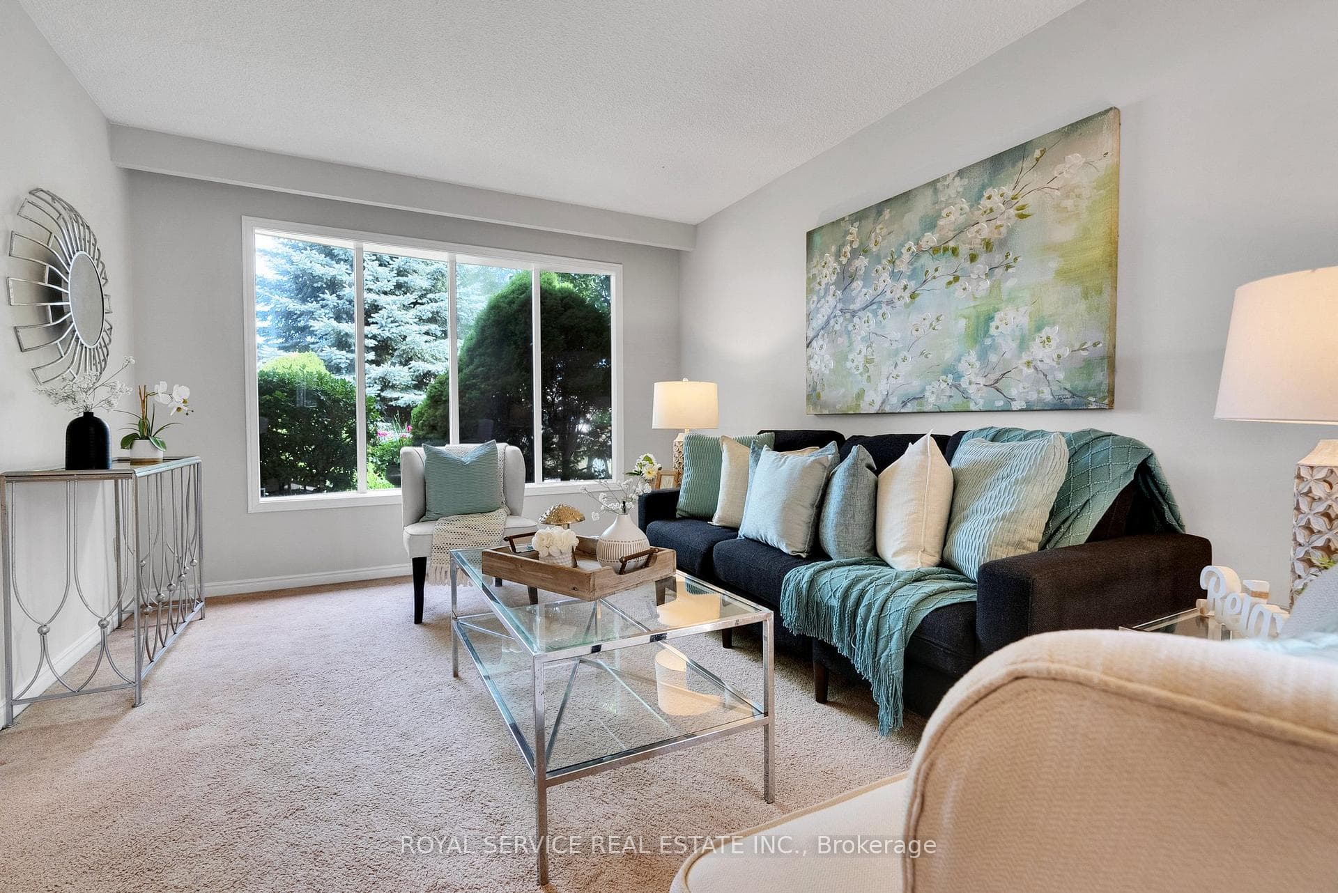 Living Room With View Of Perennial Garden