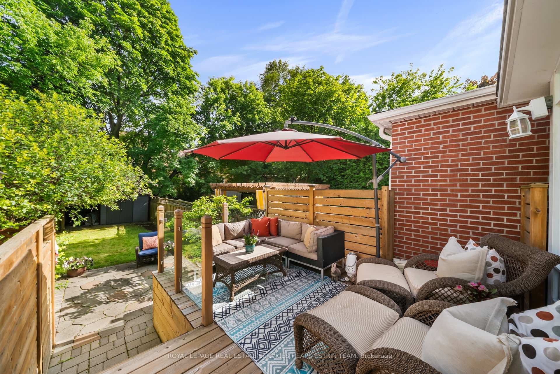 Newly built south-facing deck w/ glass railing