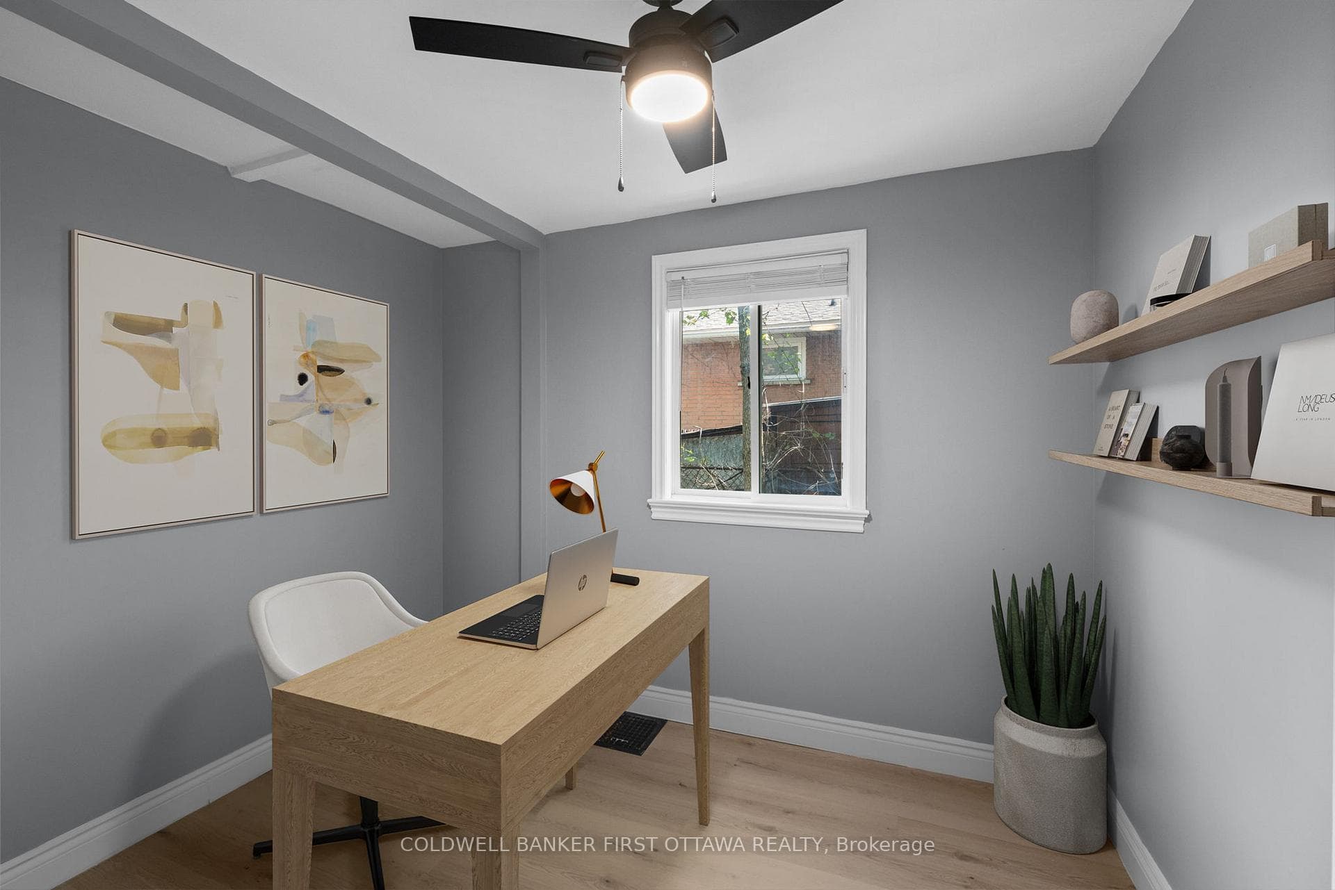 Bedroom/office (virtually staged).
