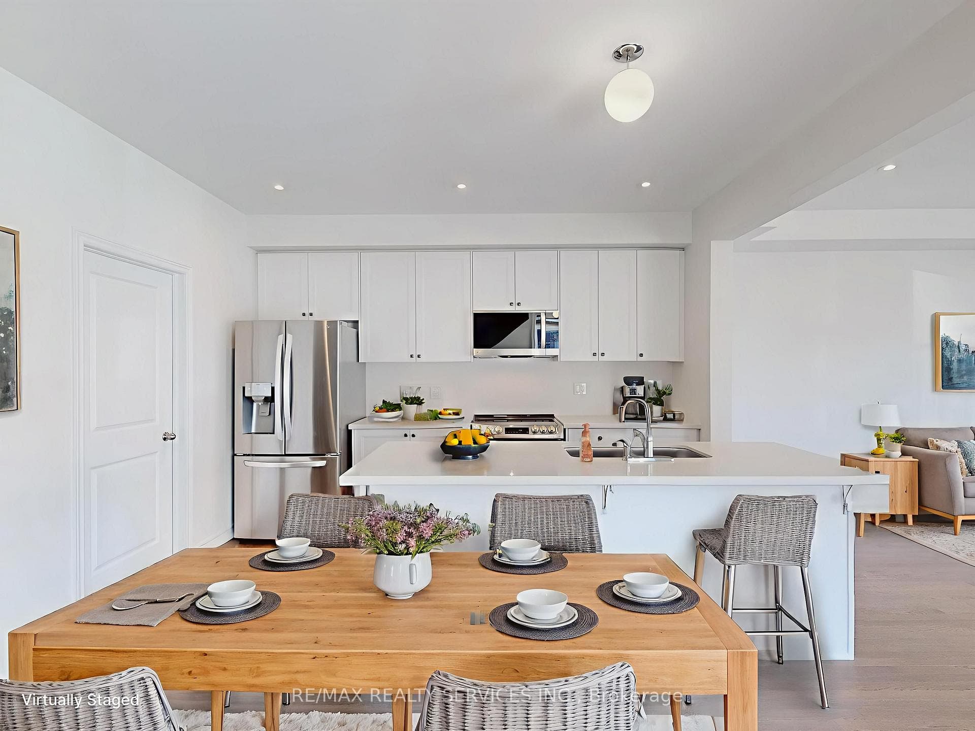 Virtually Staged Kitchen & Breakfast Area