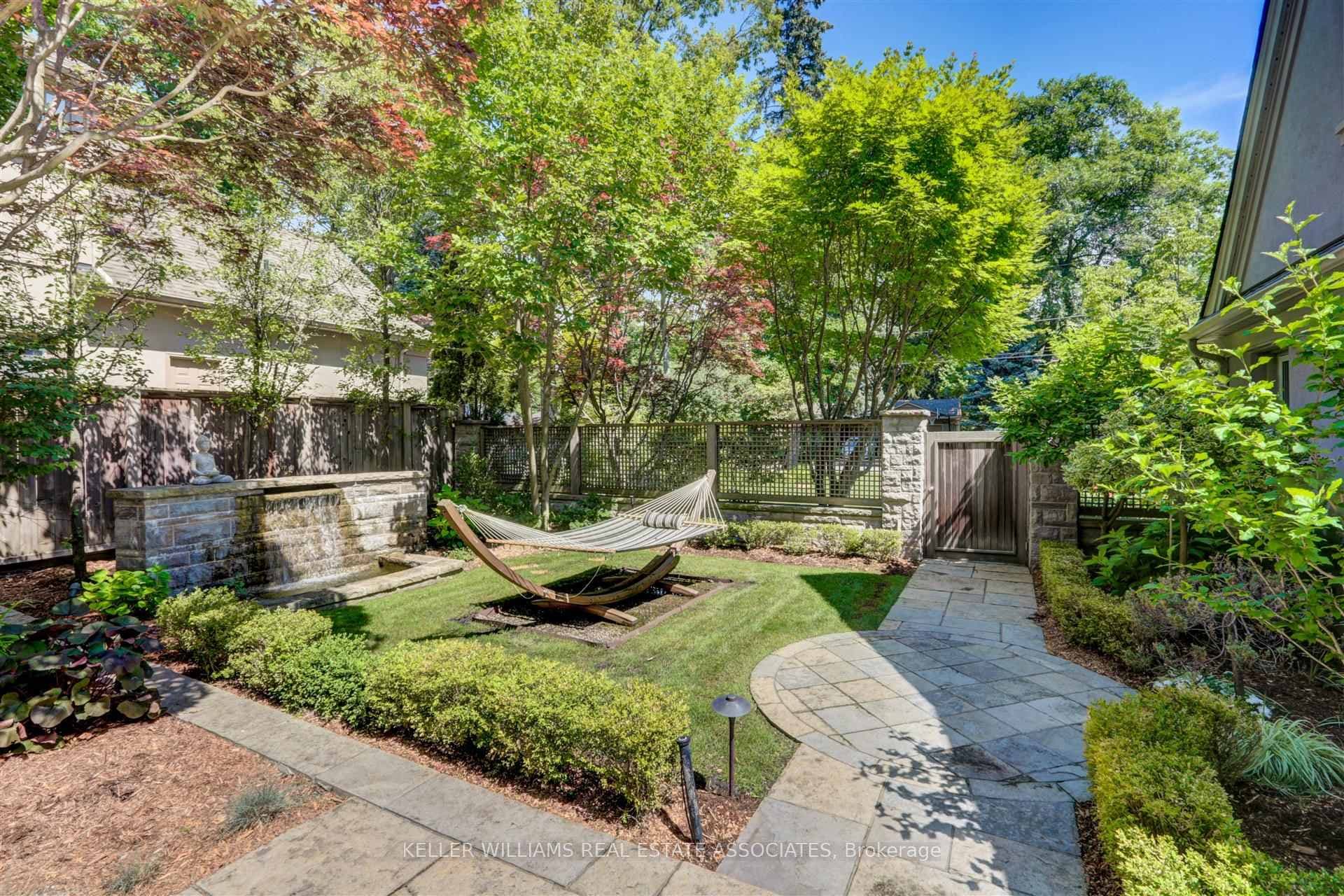 Backyard with water feature
