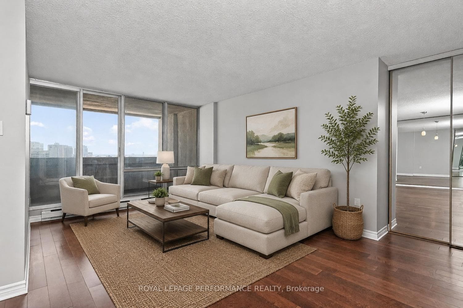 Virtually staged living room