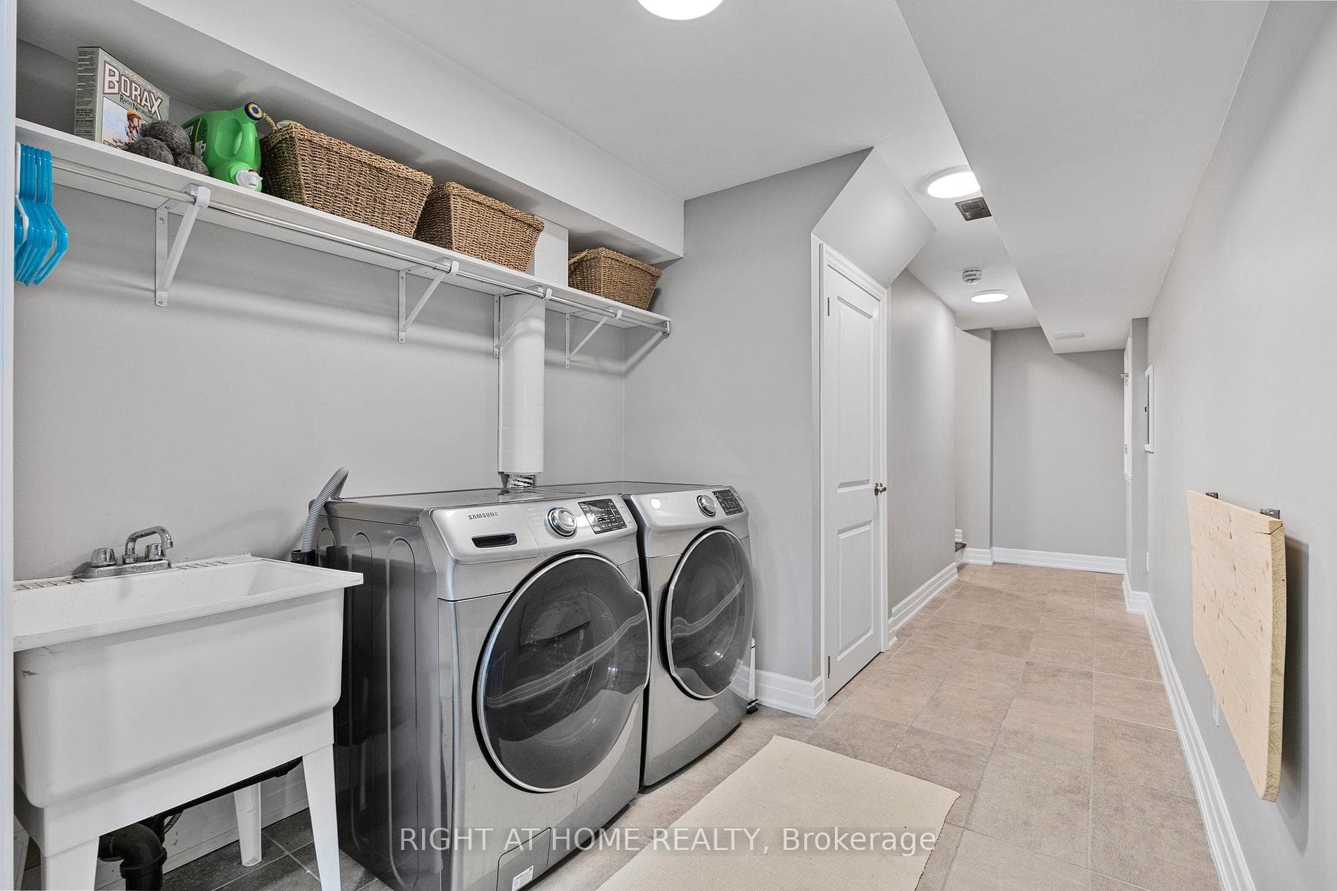 Laundry area in basement
