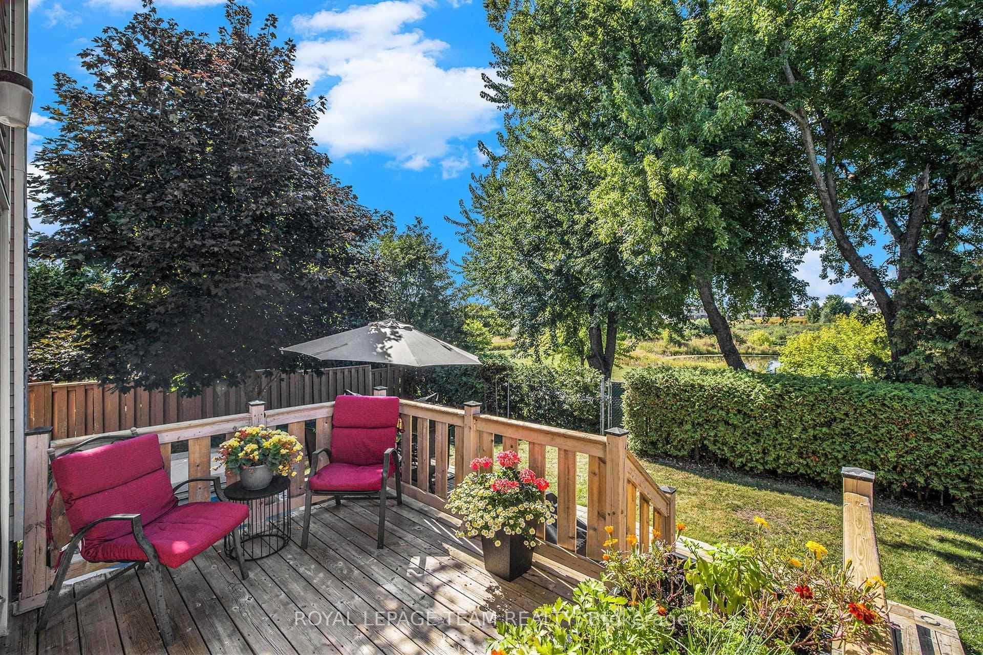 Backyard deck in the summer