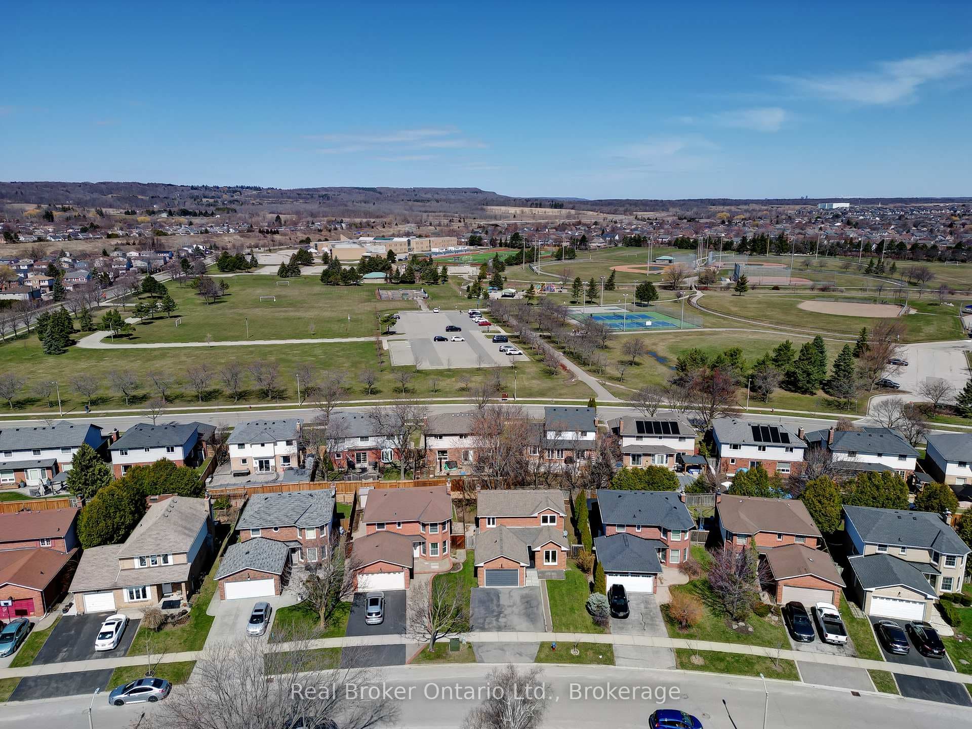 Aerial view of residential area