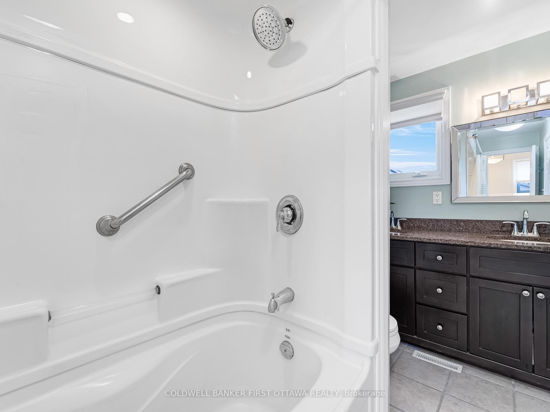 Renovated main bathroom.