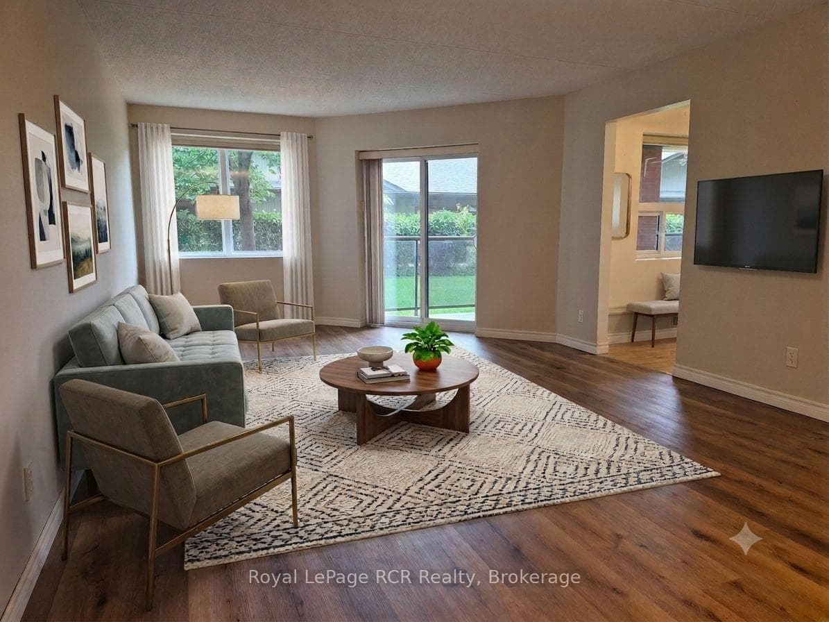 Living room, virtually staged