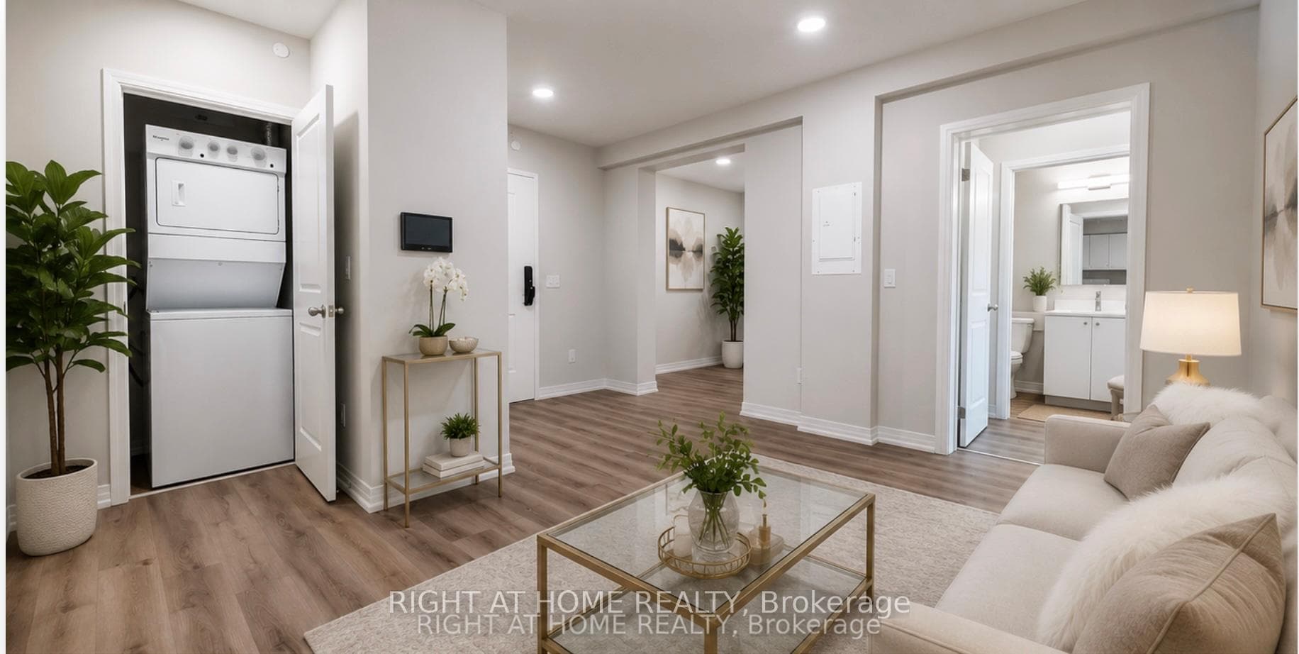 living room , laundry room