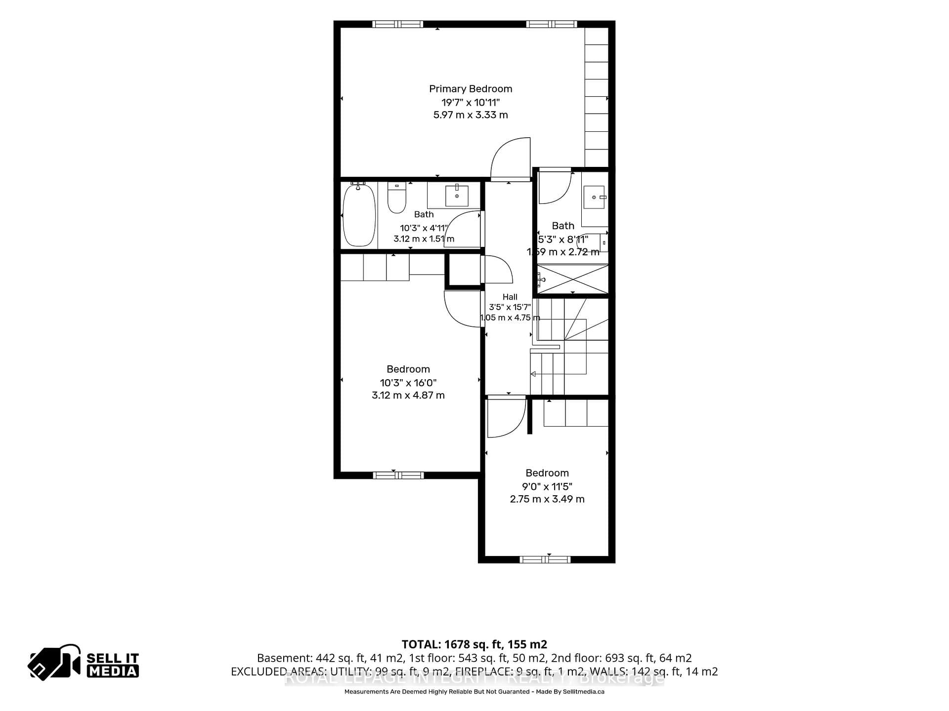 Second level 3 beds/2 bath with one ensuite bath