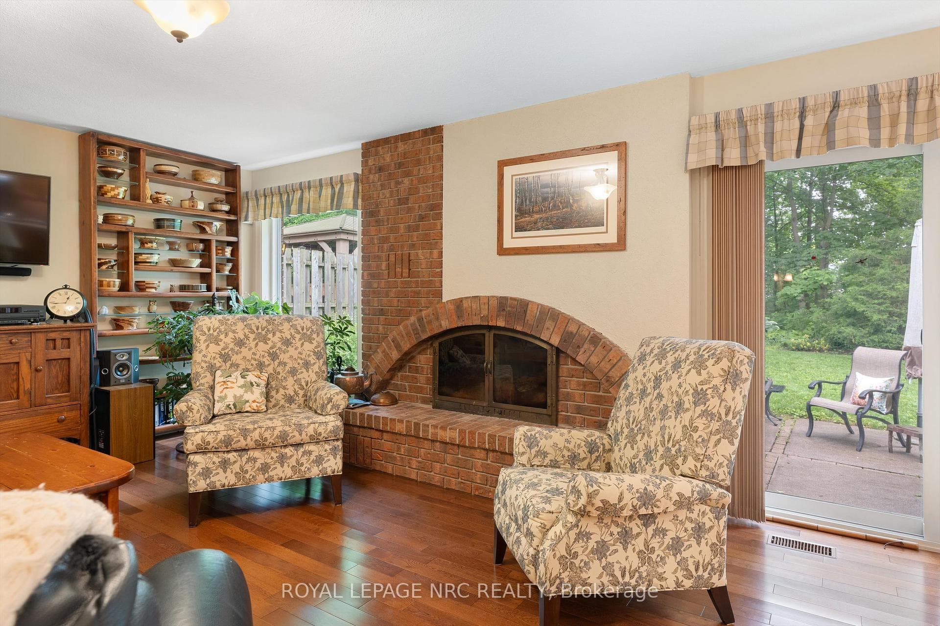Main Floor Family Room with Wood Fireplace!