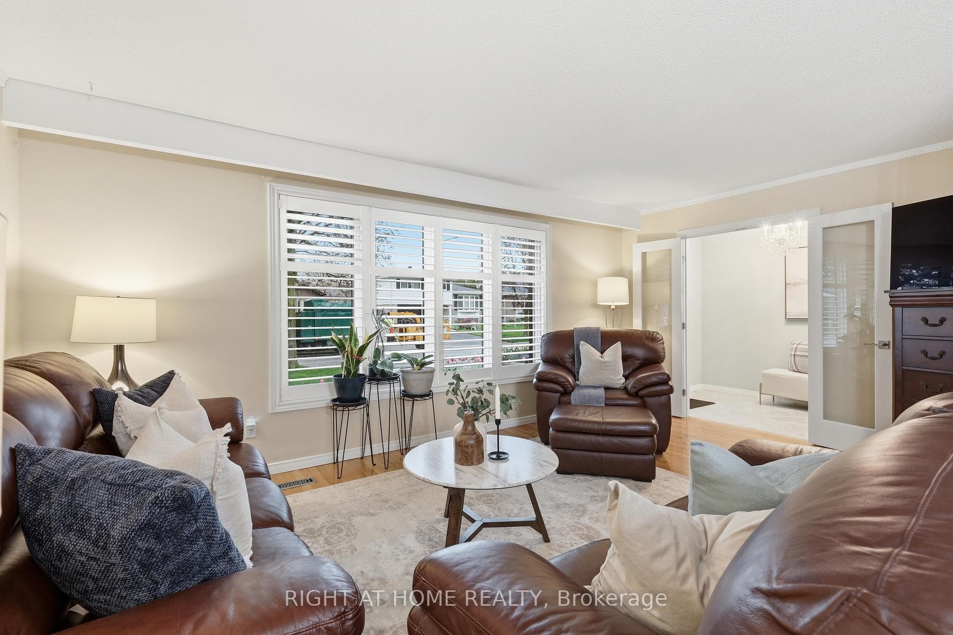 French doors to living room