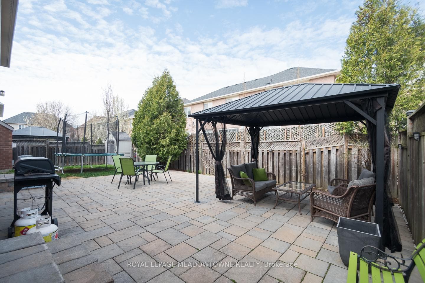 Interlock on the oversized patio with gazebo