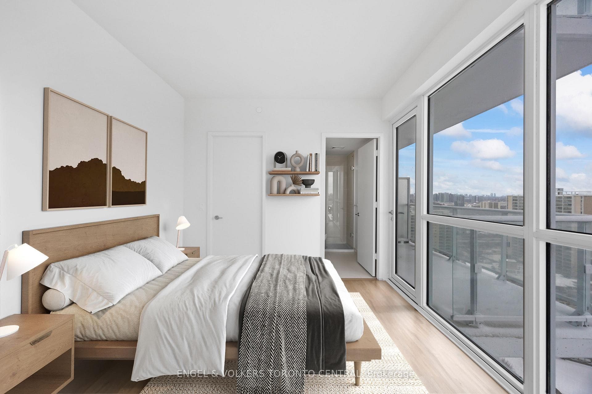 Virtually Staged Master Bedroom