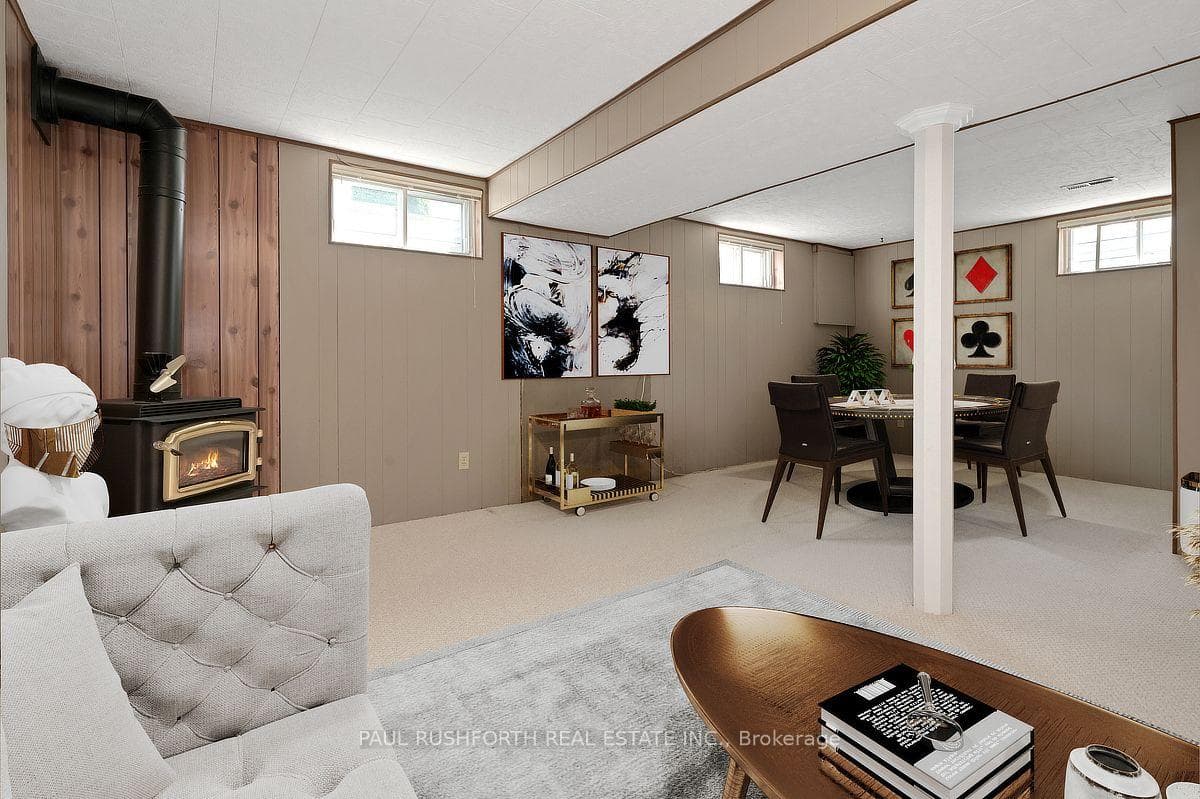 Virtually Staged-Basement Rec Room