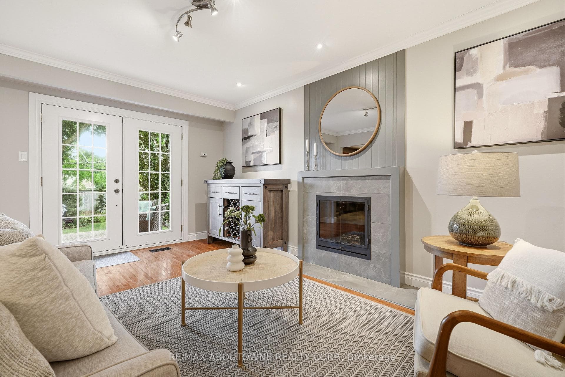 real strip hardwood floors throughout main floor