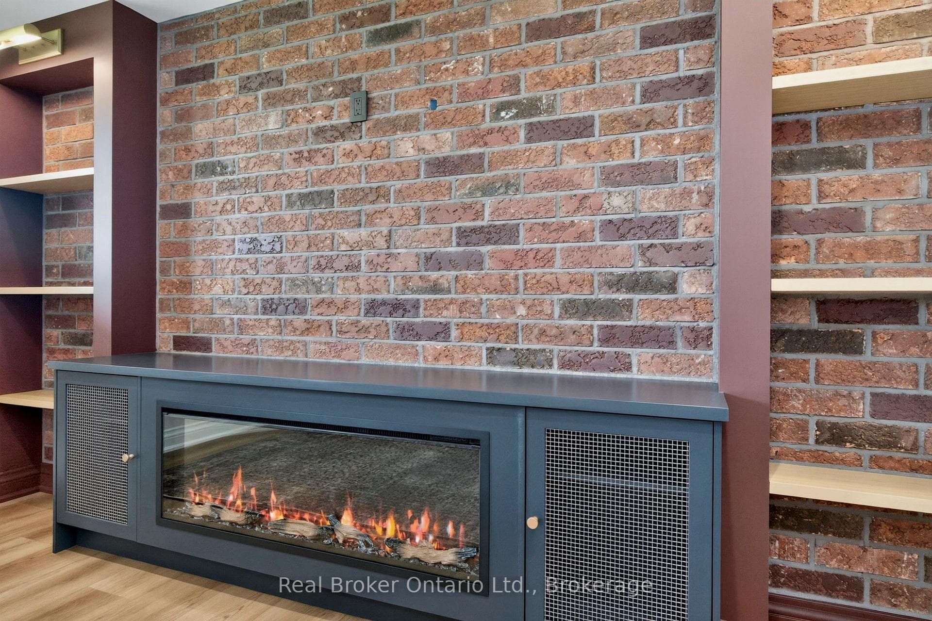 Electric Fireplace Console / Electric Outlet Above