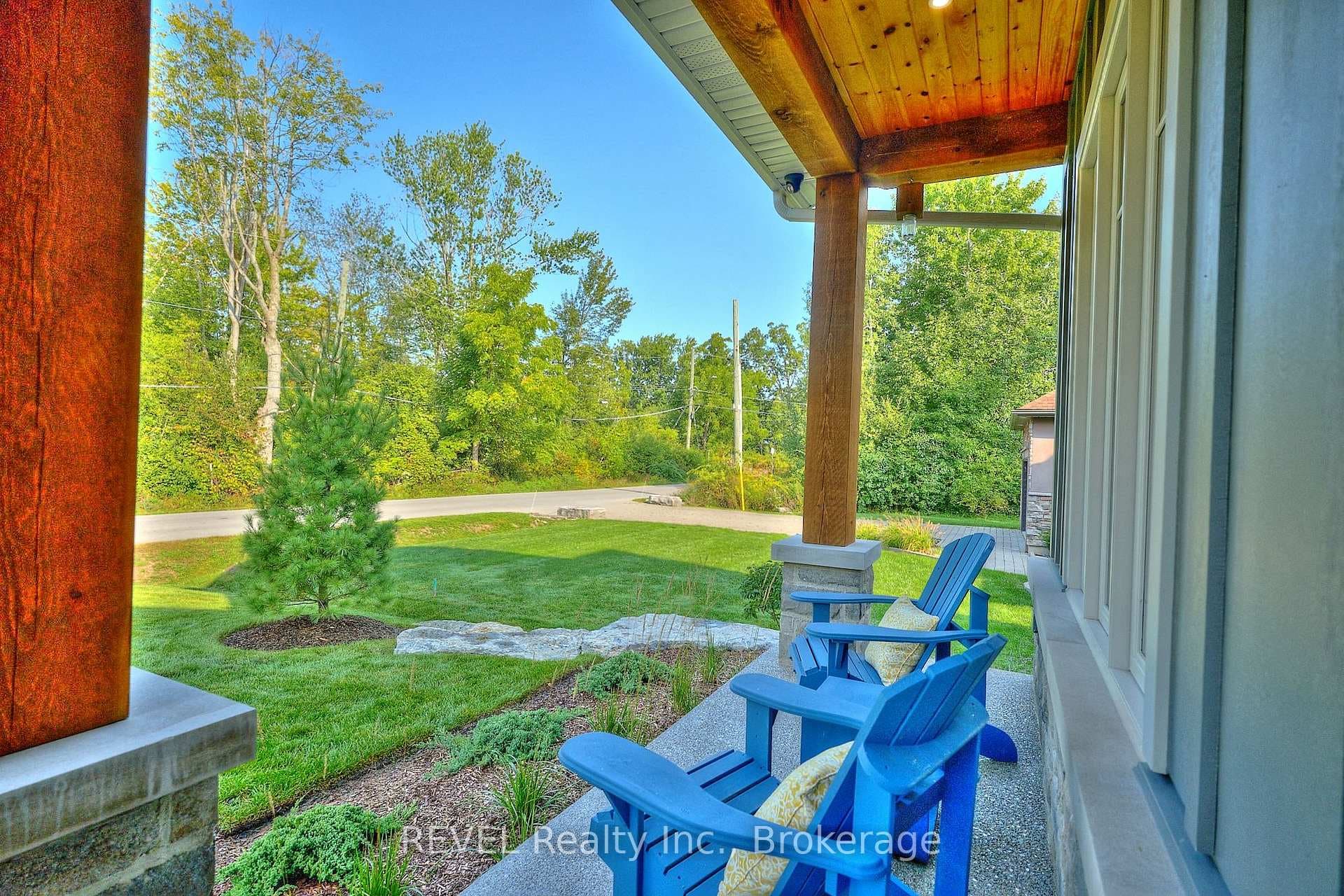 Tranquil front porch view