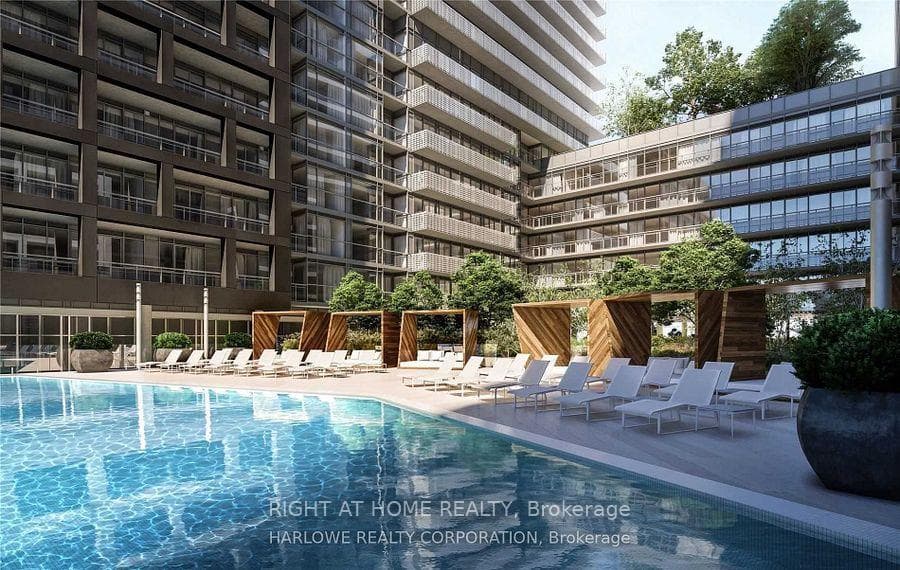 Outdoor pool with Cabanas