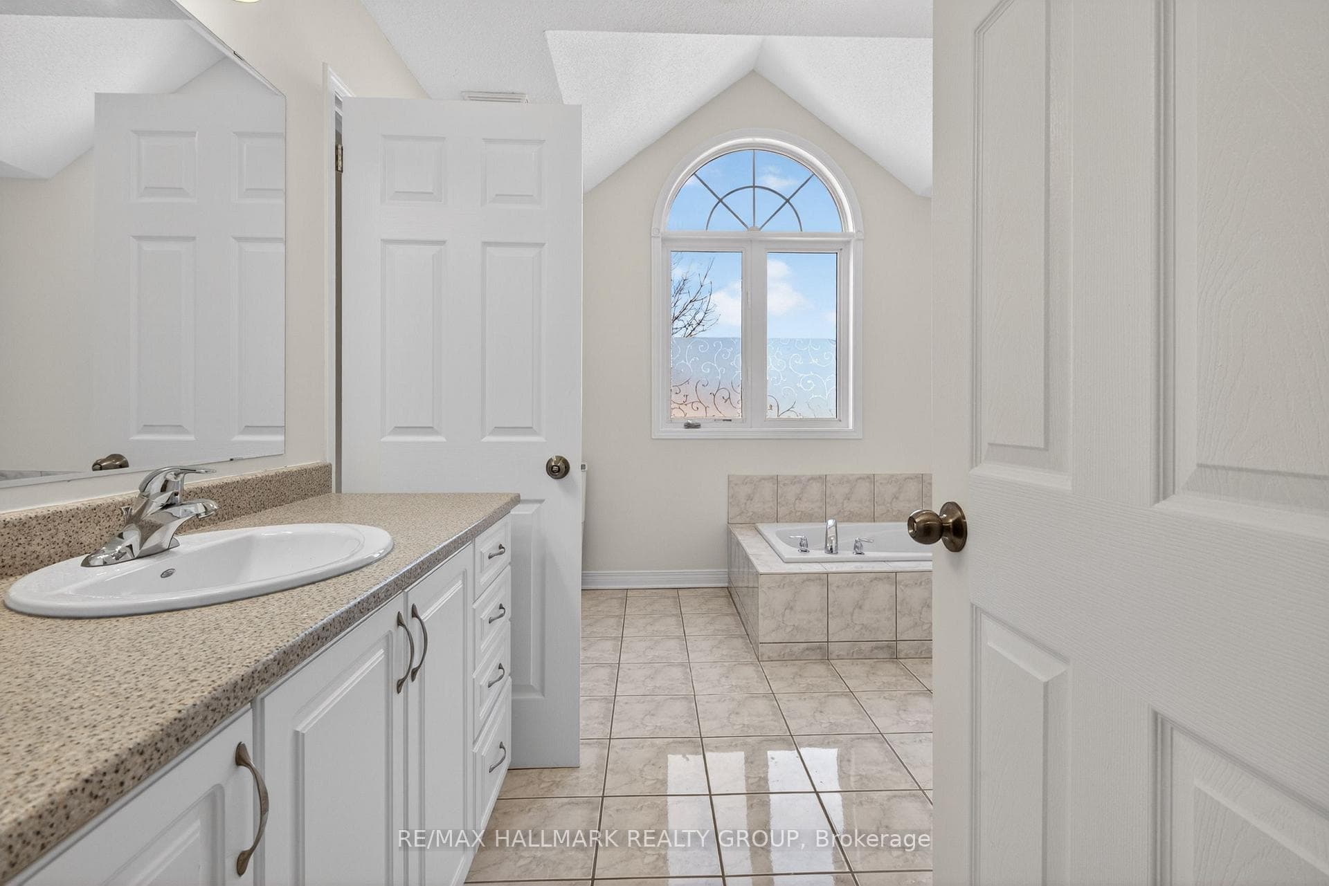 Full bath on 2nd floor - palladium style window