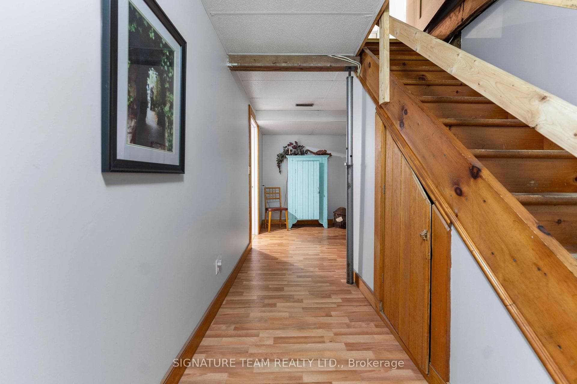 Lower level entrance and stairs to main floor