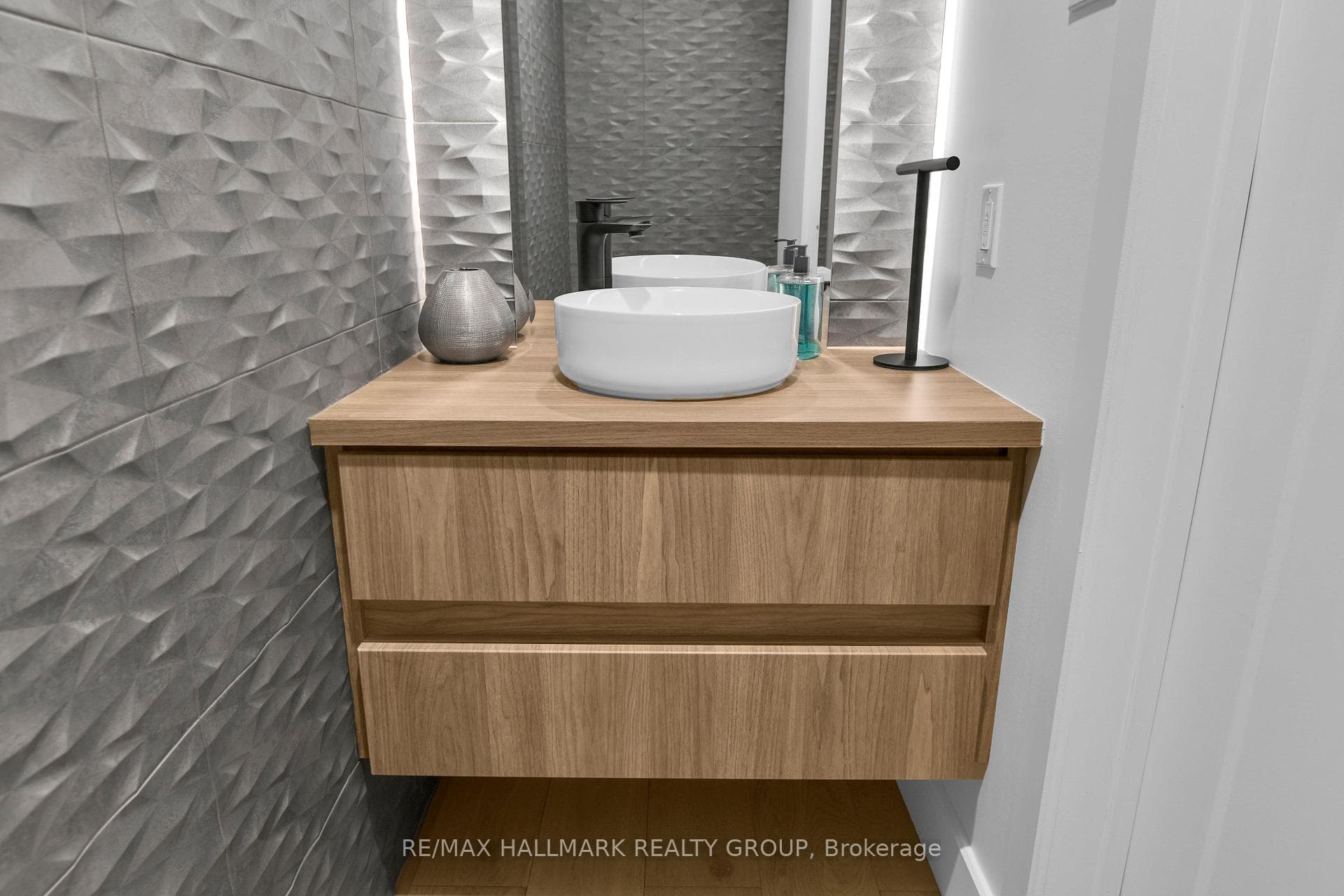 Main Level - Powder Room with wave tile