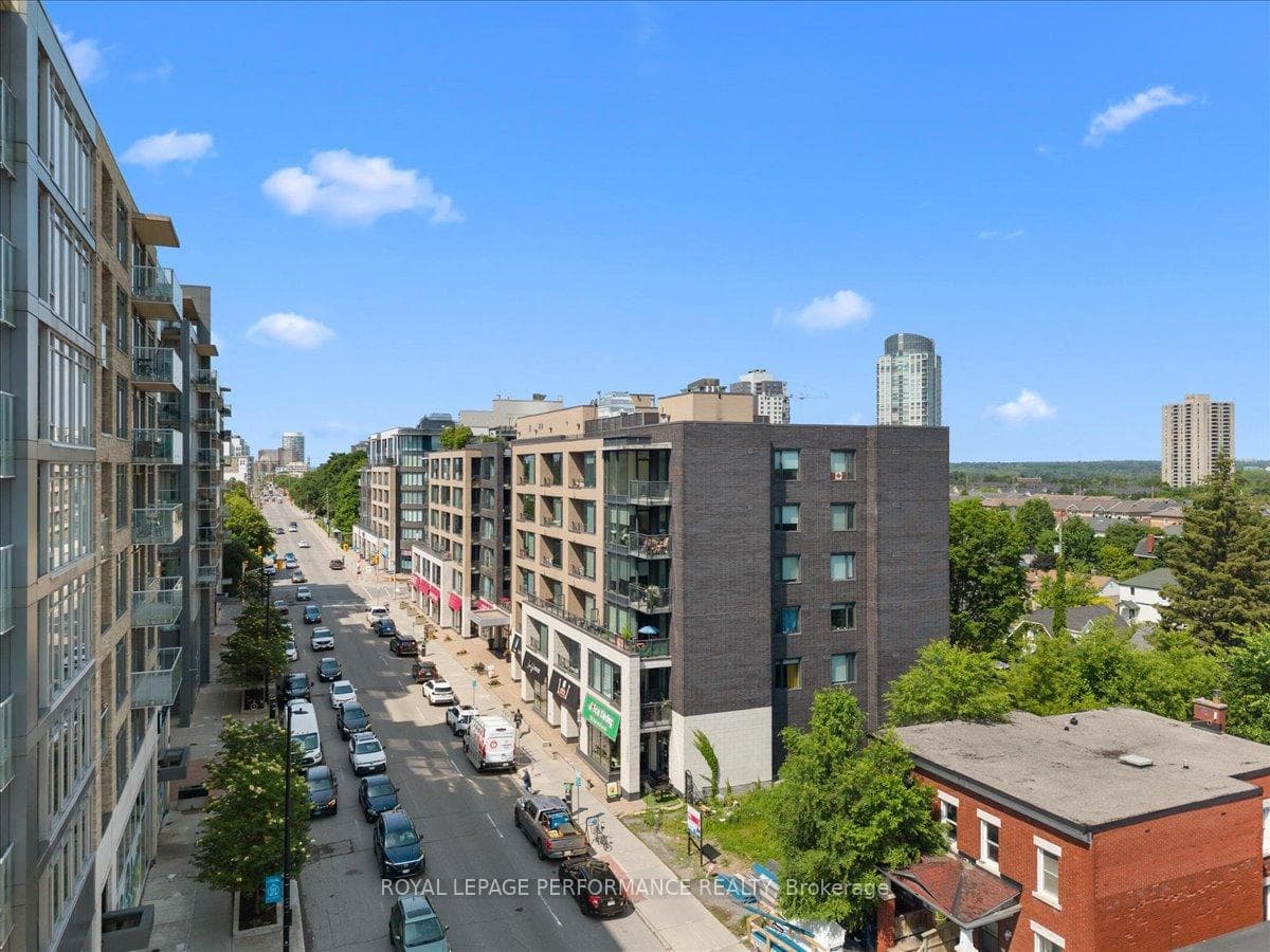Six floor building on right