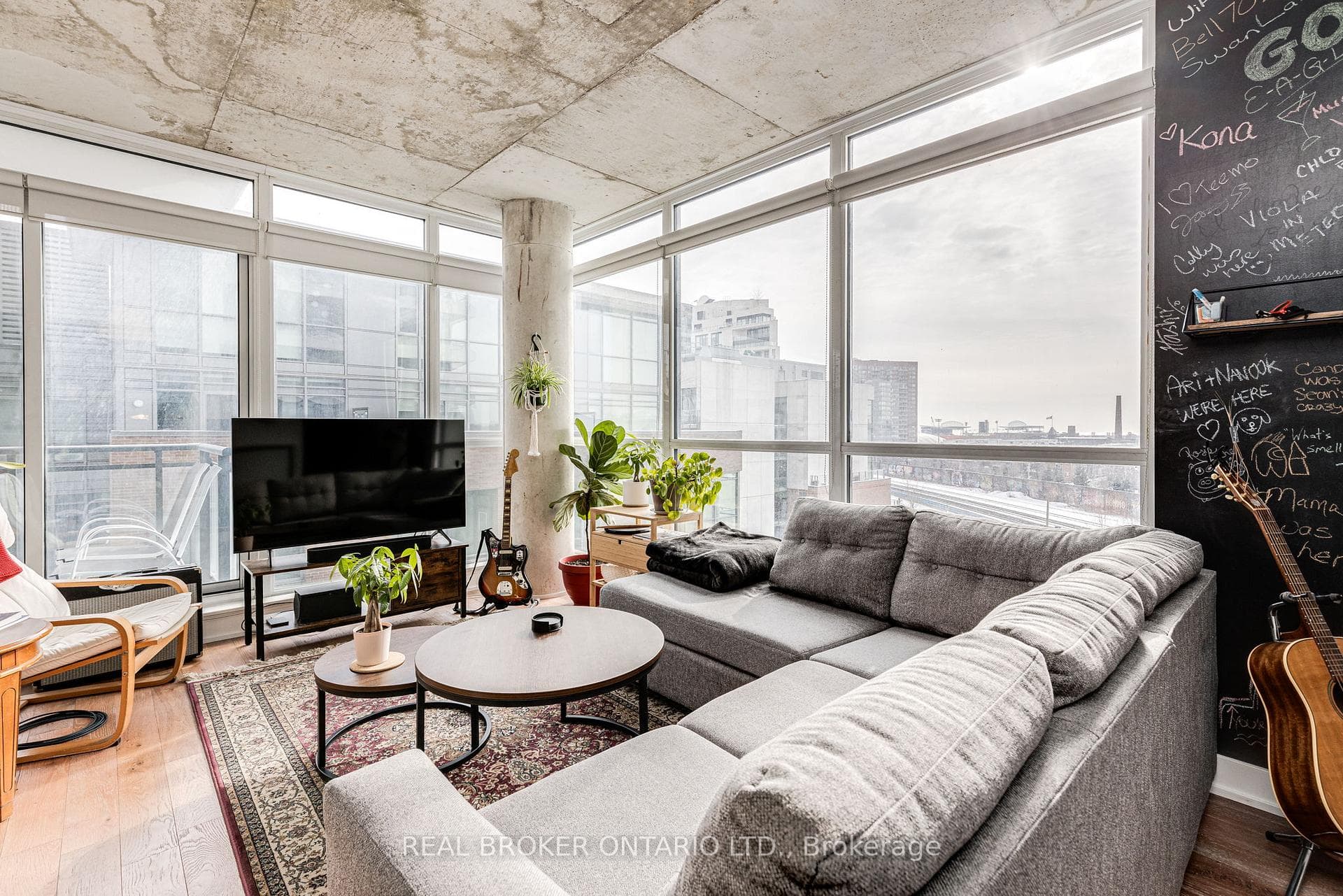 Living Room with Floor to Ceiling Windows