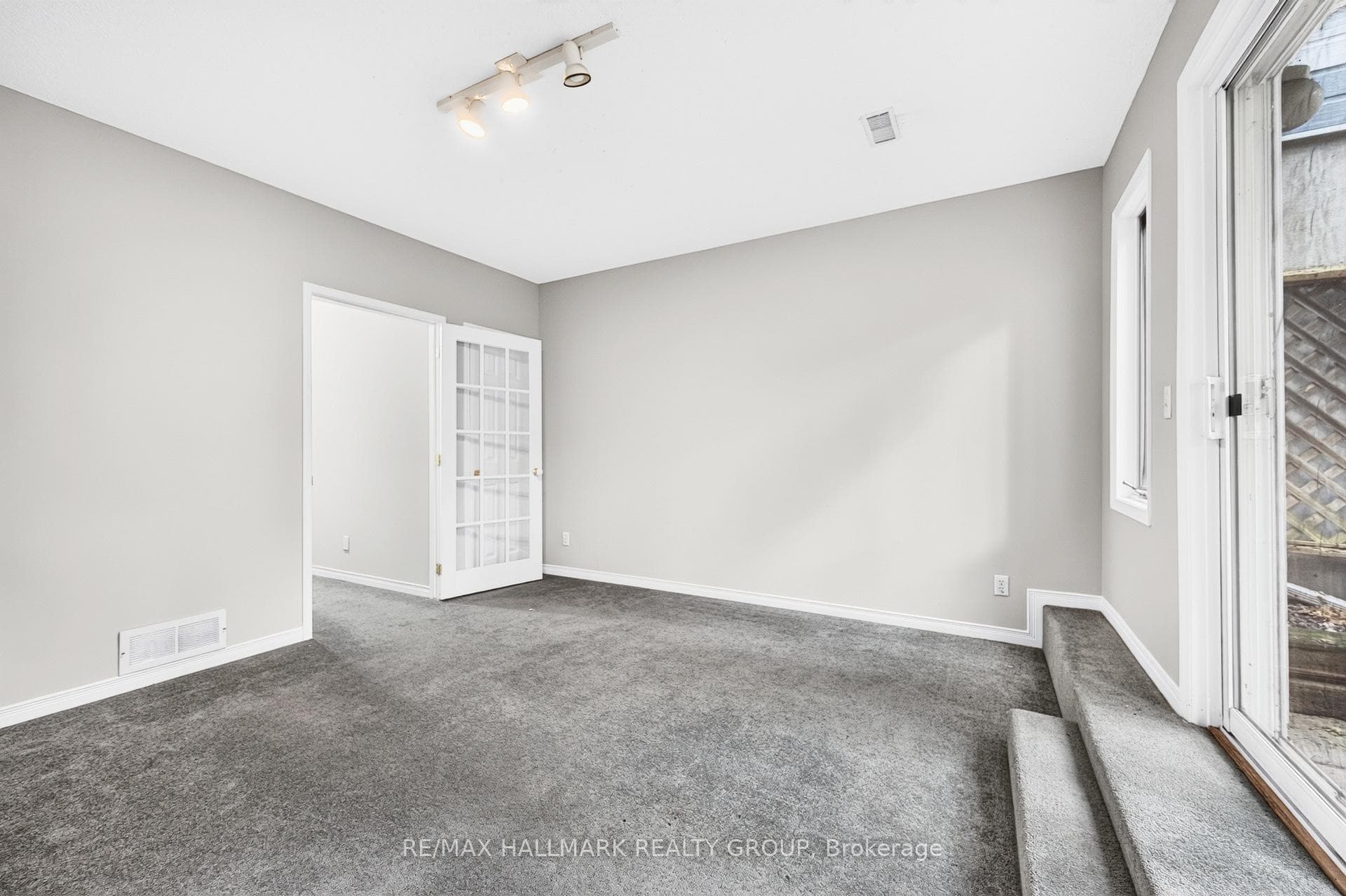 walk out basement current carpet colour is green