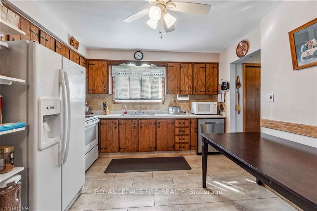 A view of the kitchen from the dining room