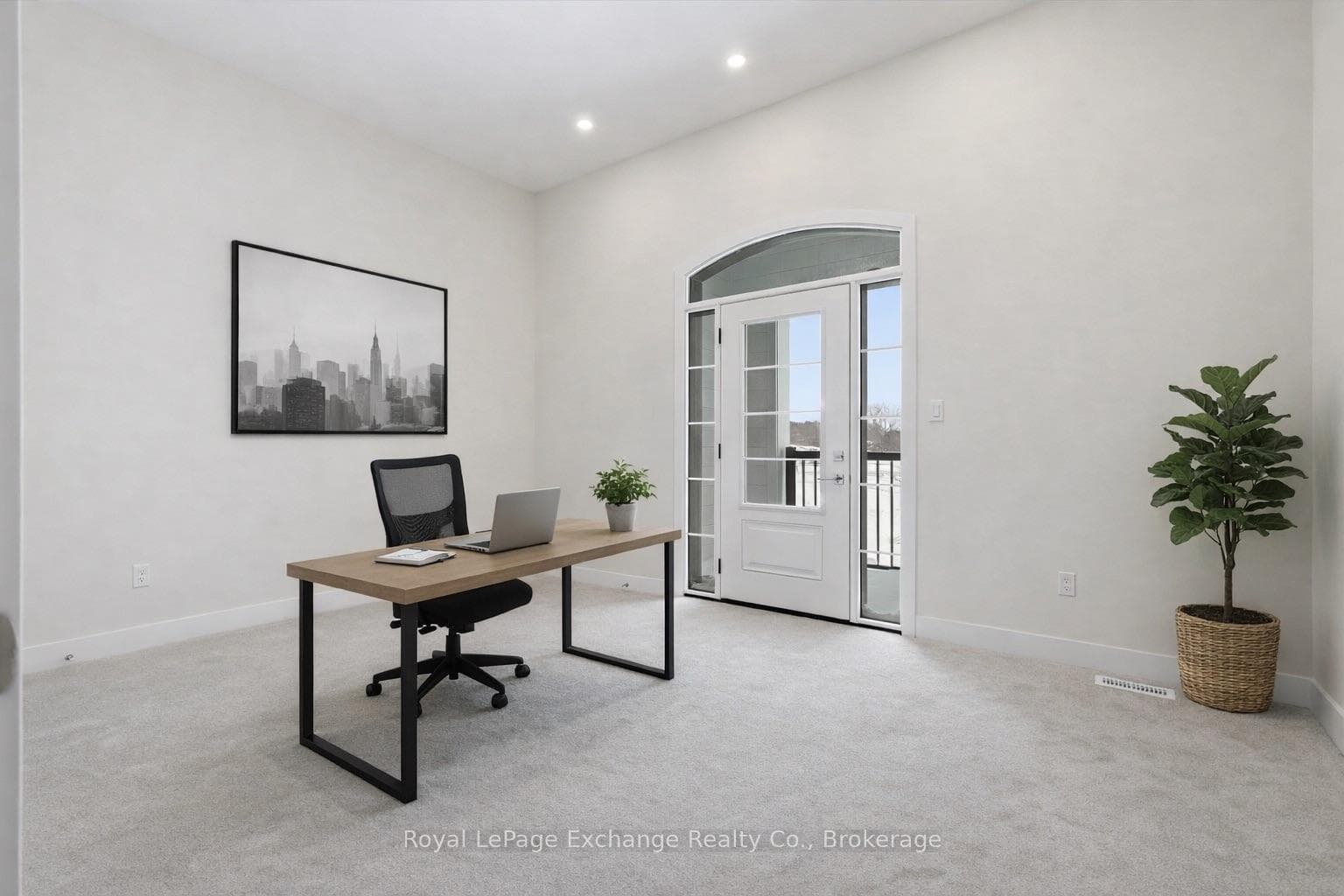 Bedroom/office with walkout covered balcony