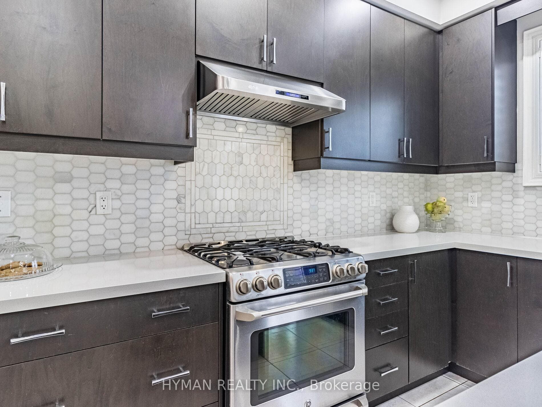 Top of the line GE stainless steel appliances.