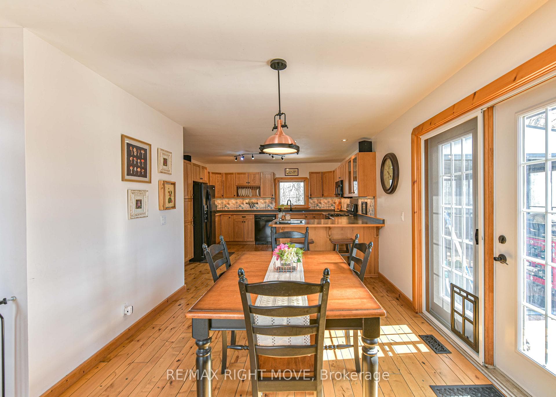 Dining room with walkout to back deck