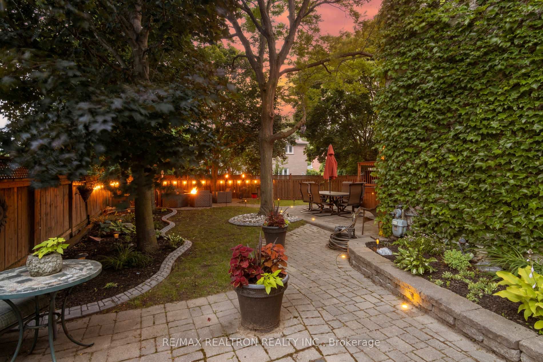 Manicured Gardens with Cement Curbs
