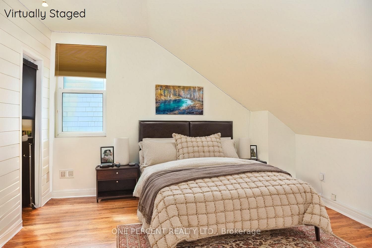 Virtually Staged Upper Bedroom