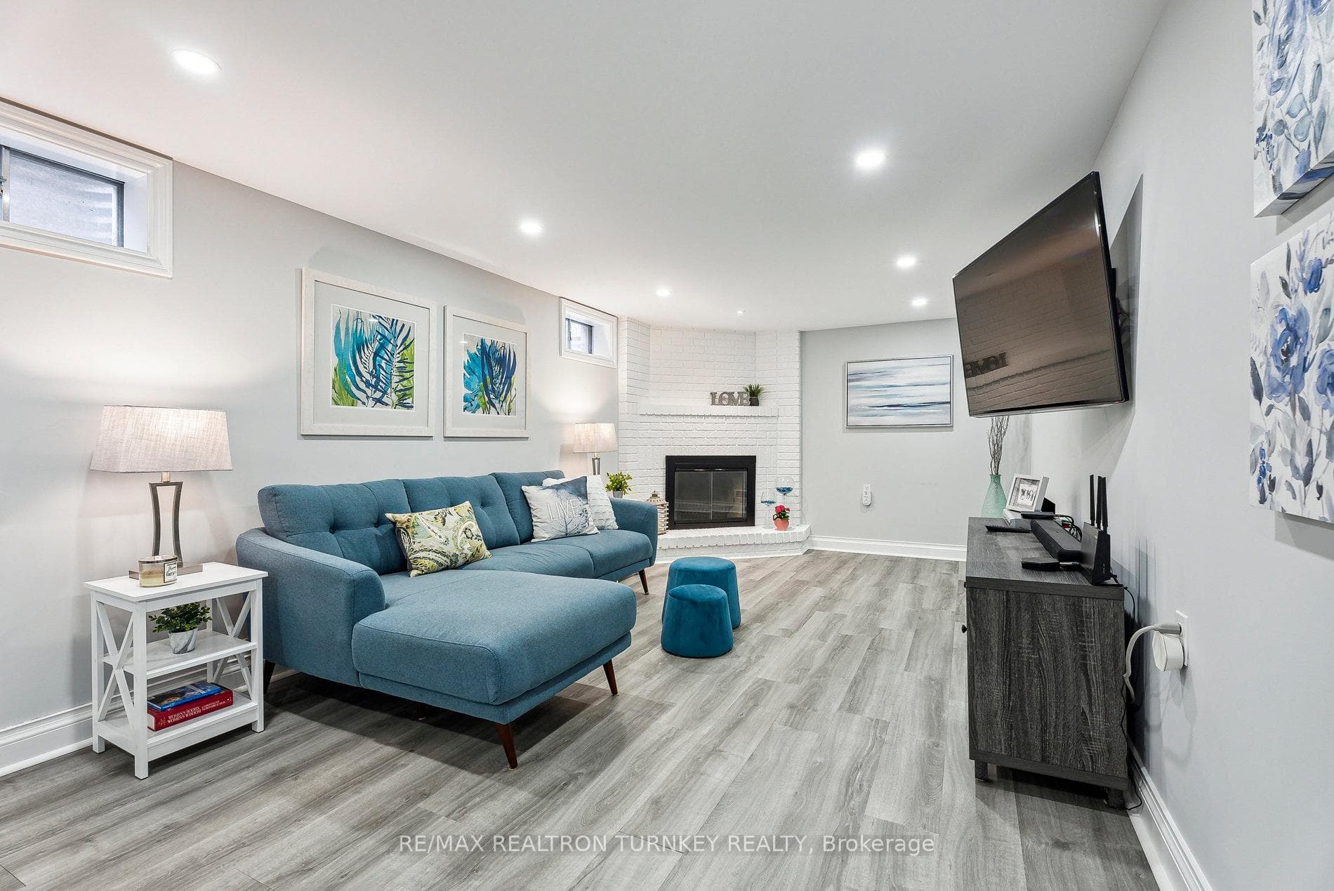 Rec Room with Luxury Vinyl Plank Floors