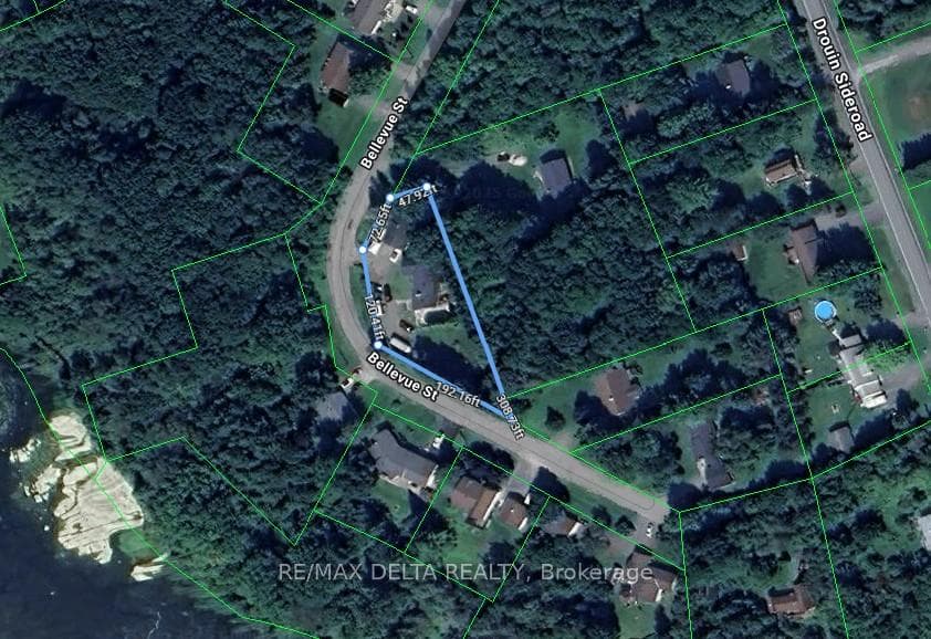 Aerial satellite shot with lot measurements
