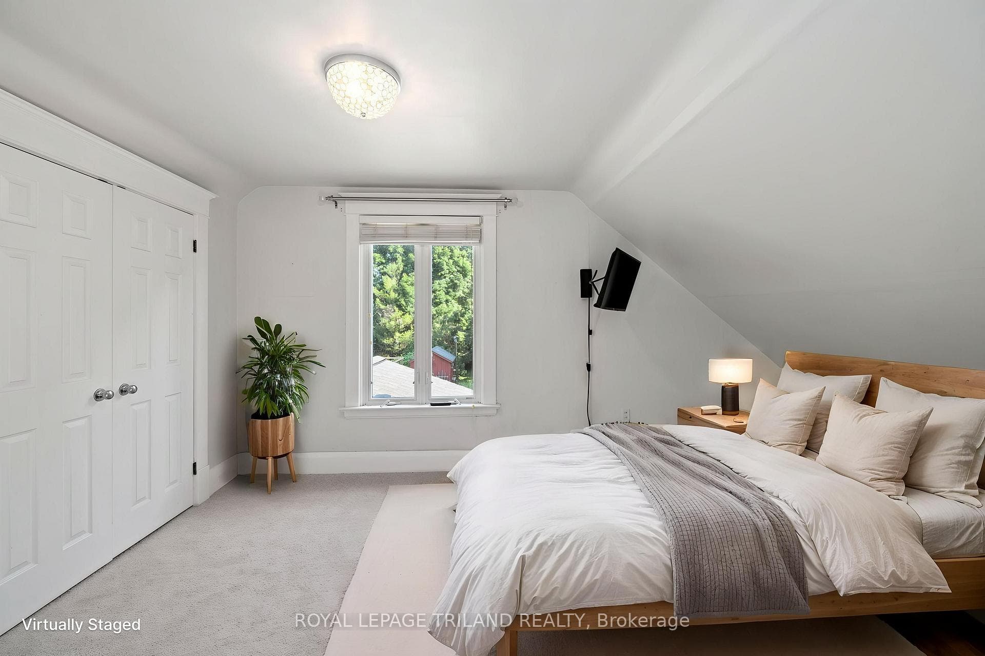 Room is virtually staged.