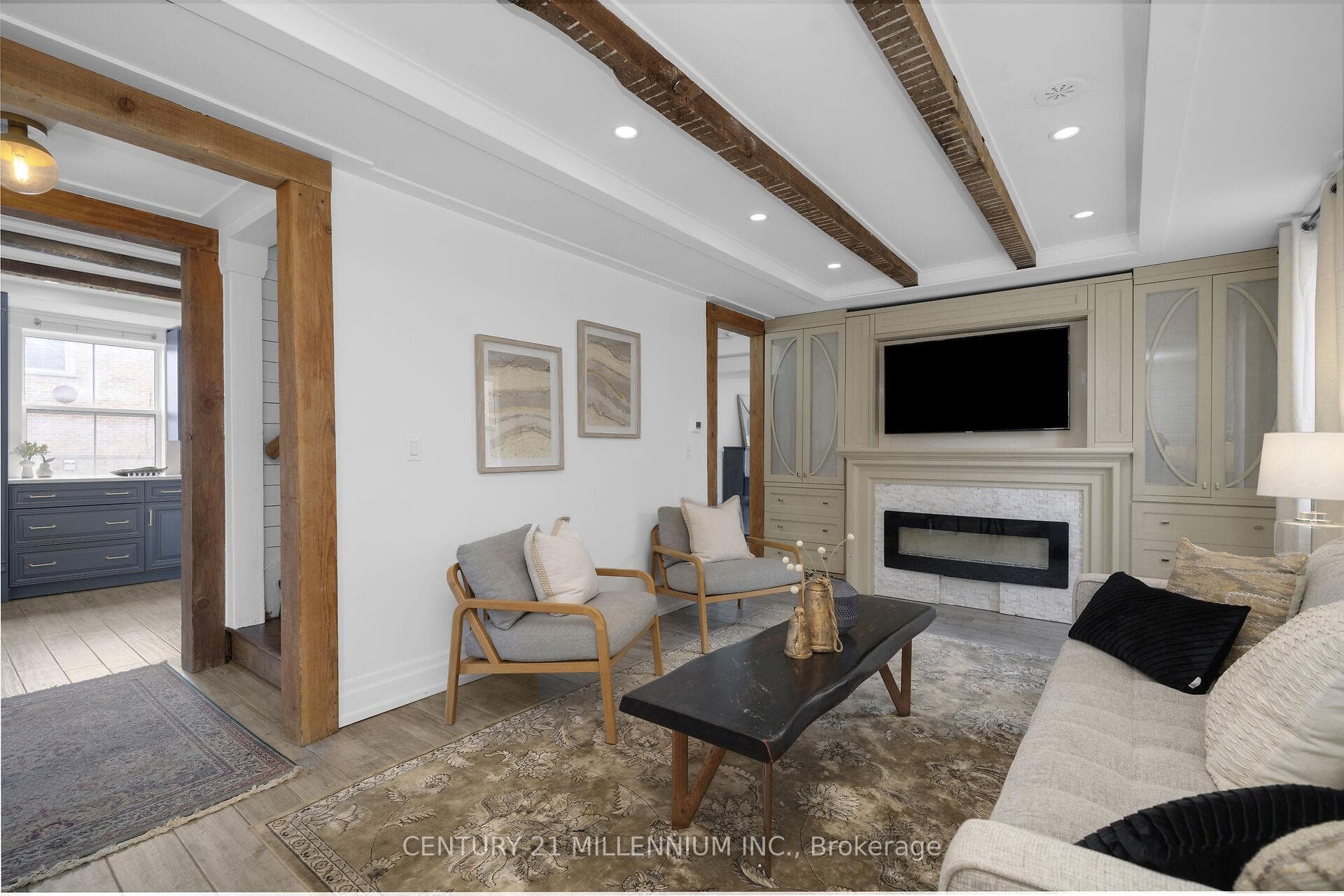 Pot lights and heated tile flooring