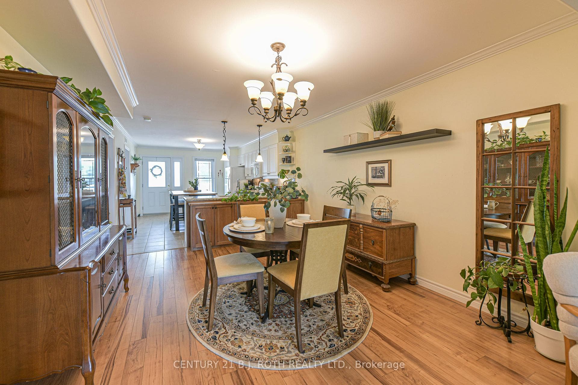 Spacious dining area accommodates a large table