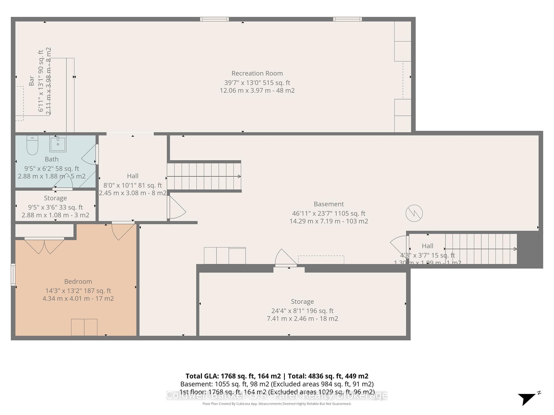 Lower level floor plan