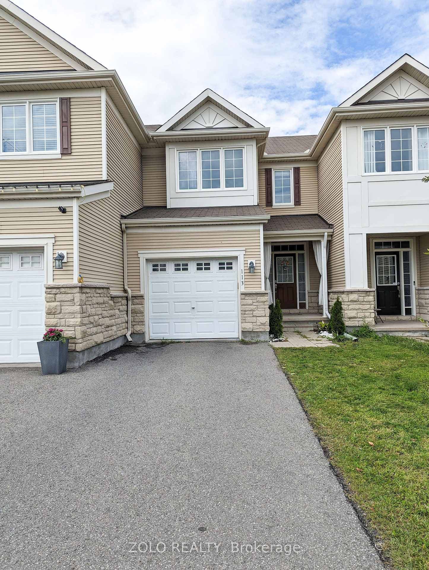 Front view and driveway