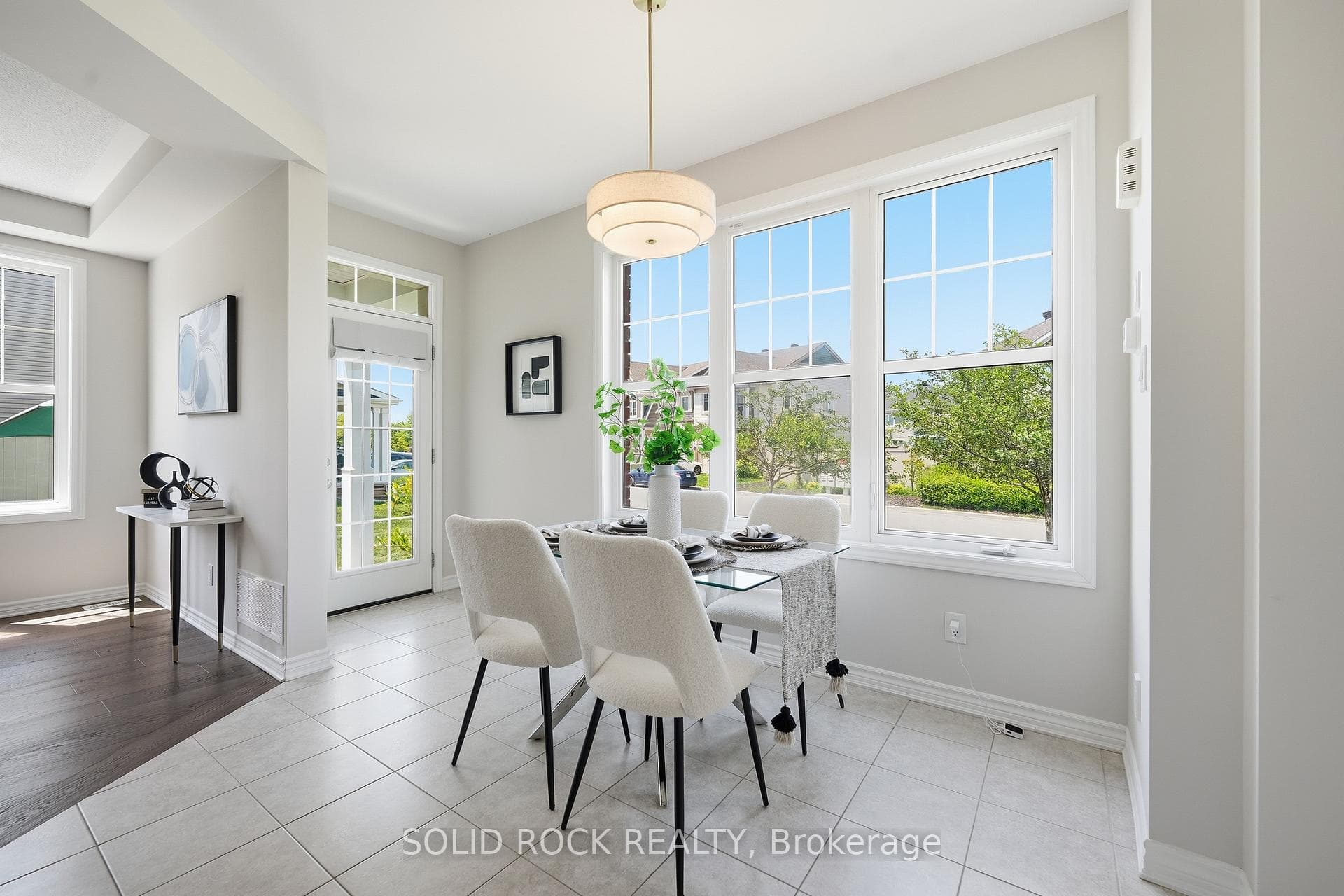 Great Dining View with new pendant light fixture